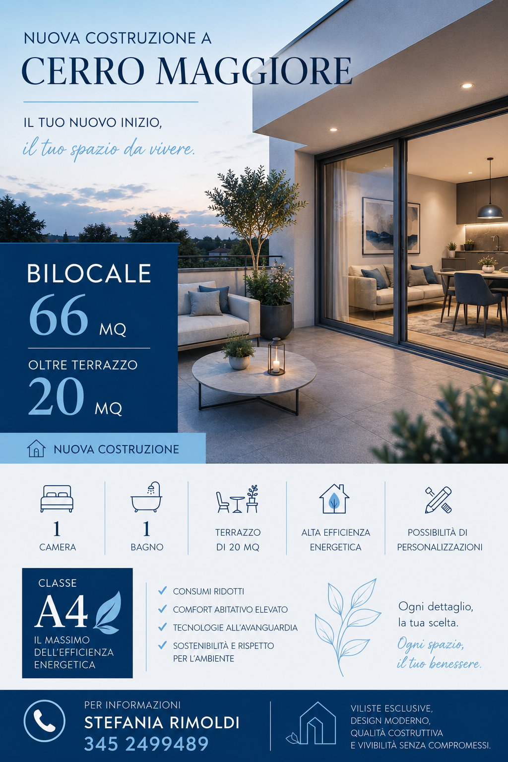 Bilocale di Nuova Costruzione con Ampio Terrazzo – Cerro Maggiore